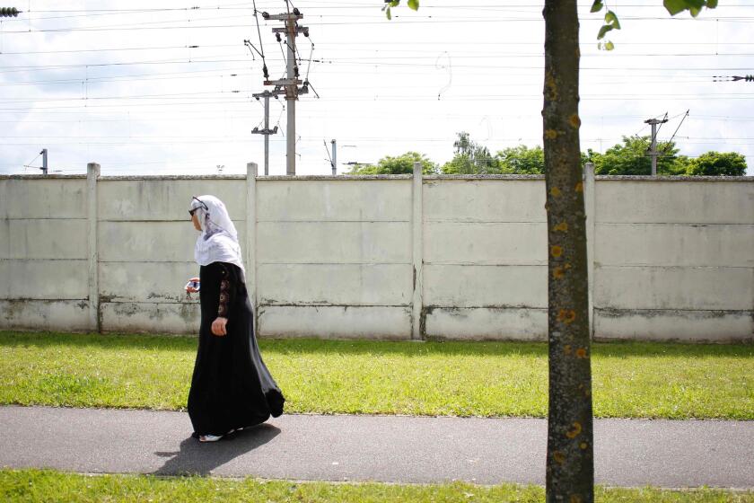 A Muslim woman in Mantes-la-Jolie, France.