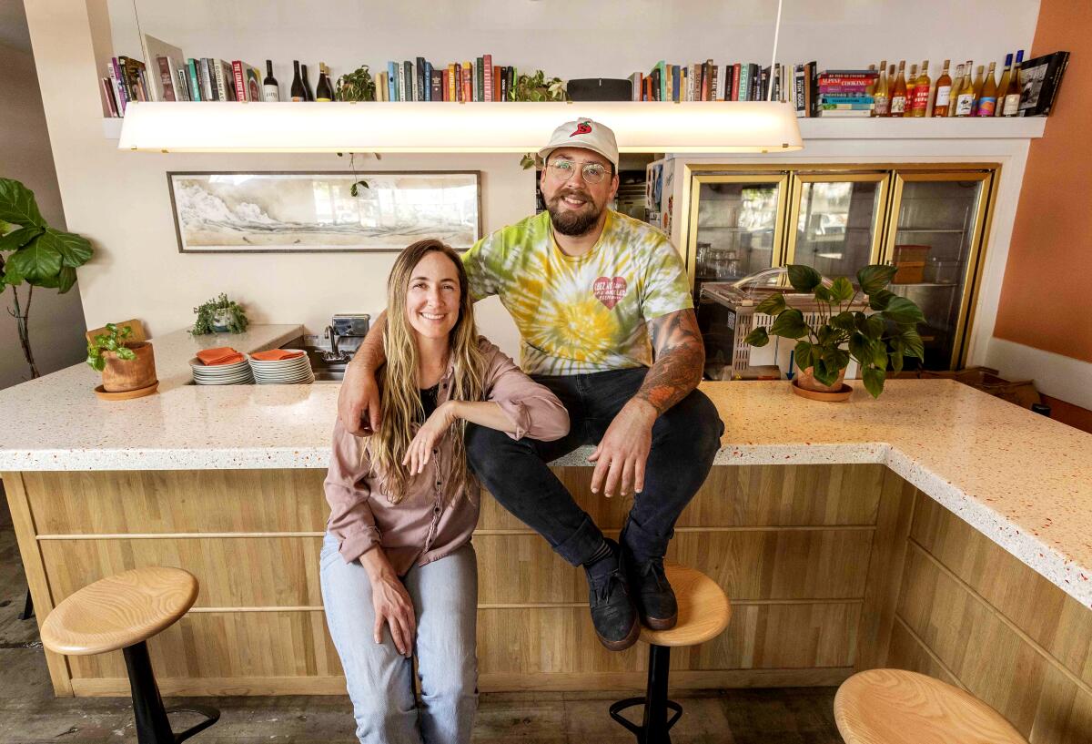 Sabrina and Spencer Bezaire at their restaurant, Eszett.