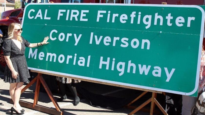 Stretch Of I 15 Dedicated To Fallen Cal Fire Firefighter Cory Iverson The San Diego Union Tribune