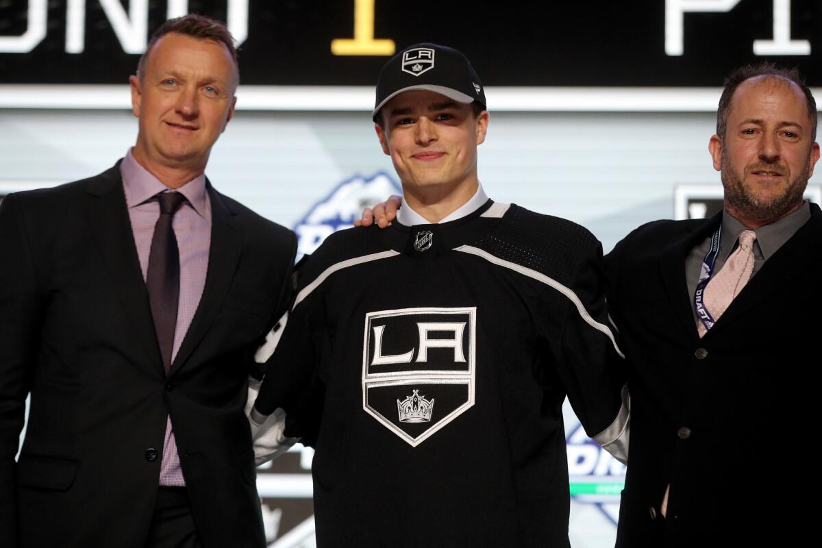 The Kings drafted Alex Turcotte with the fifth overall pick of the 2019 NHL draft.
