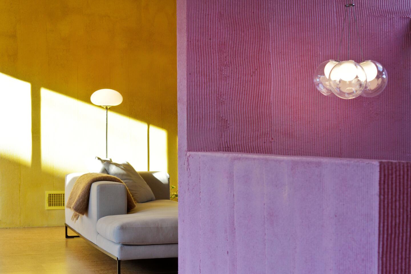 In Los Feliz, raked stucco walls glowing in saturated pink and saffron are a nod to Mexican Modernist architect Luis Barragan.