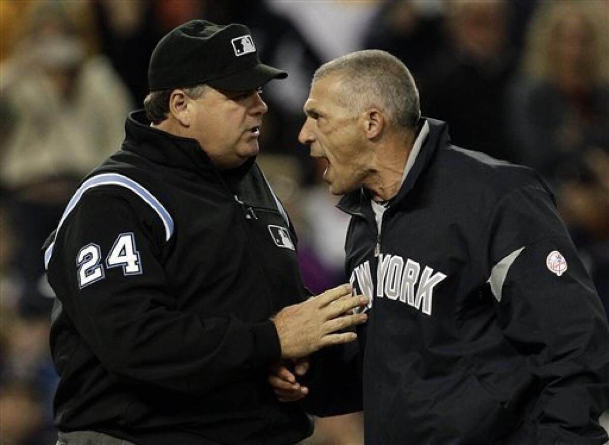Girardi, Long ejected from Yankees' loss to Tigers - The San Diego