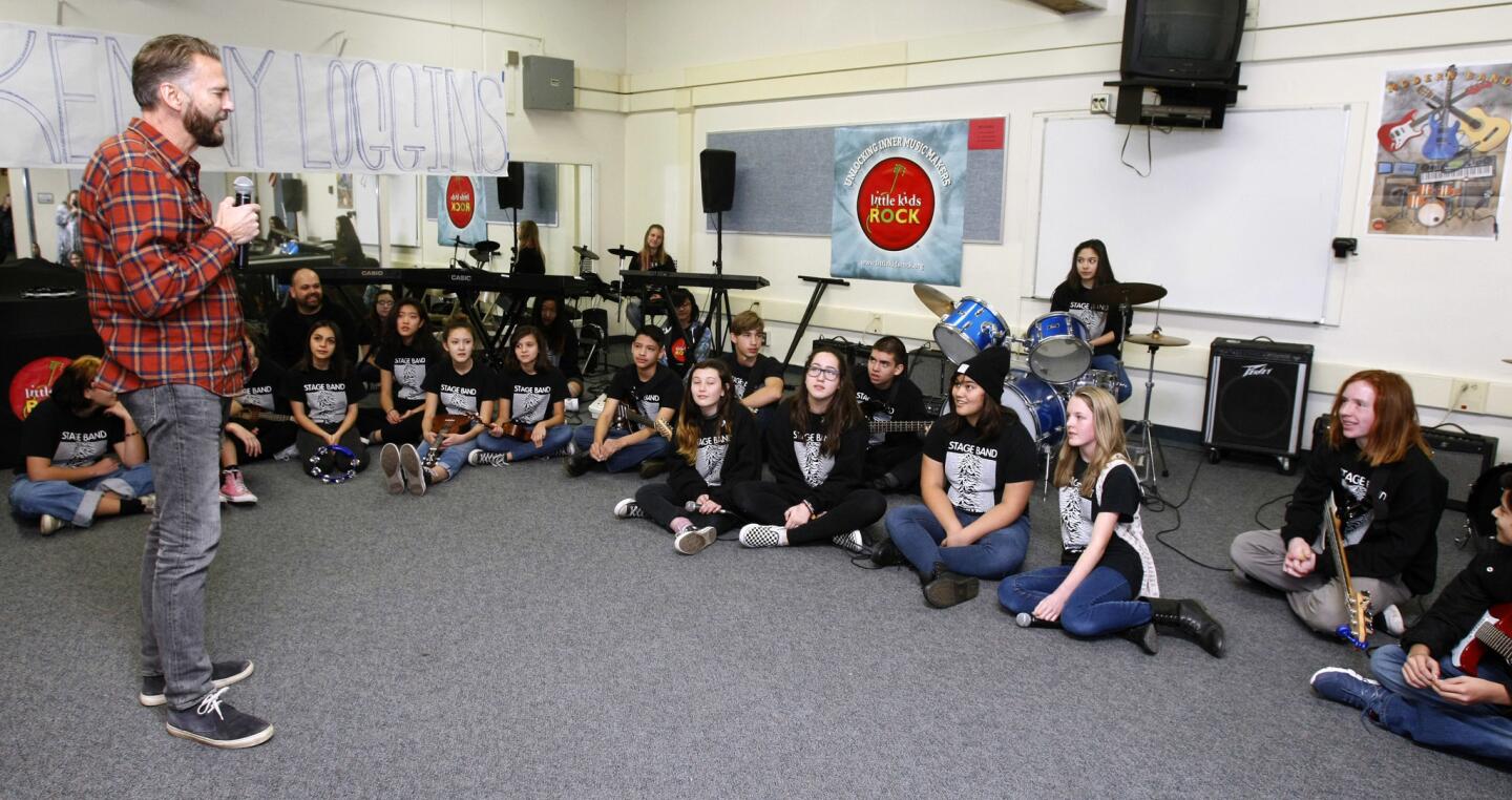 Photo Gallery: Grammy Award winning singer-songwriter Kenny Loggins visits Wilson Middle School, donates instruments