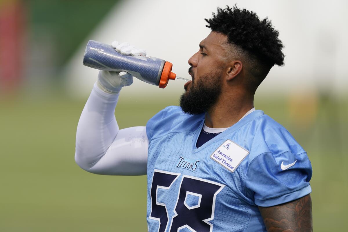 Titans linebacker Harold Landry III ecstatic to be back after a torn ACL  wiped out his season - The San Diego Union-Tribune