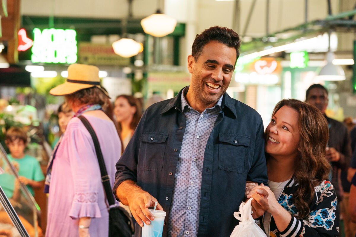 Bobby Cannavale and Melissa McCarthy in "Superintelligence."
