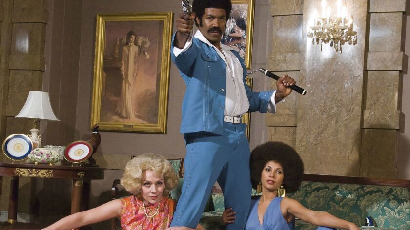 Michael Jai White in een scène uit Scott Sander's film Black Dynamite.'s movie "Black Dynamite."