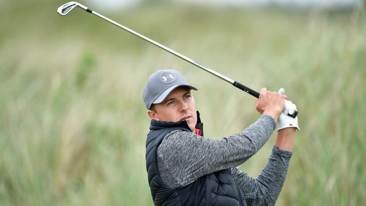 U.S. golfer Jordan Spieth shot a 65 during the first round of the British Open at Royal Birkdale on Thursday.