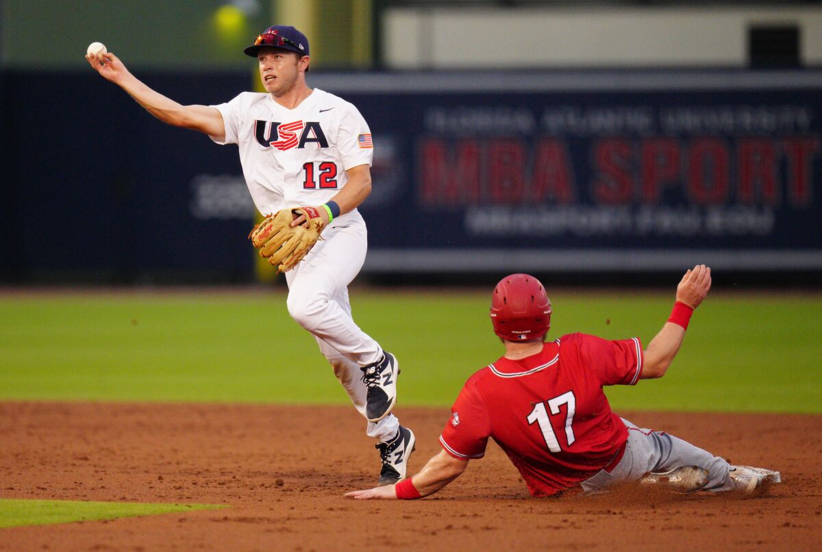 Nick Allen of the United States shown against Canada on June 4 in West Palm Beach, Fla.