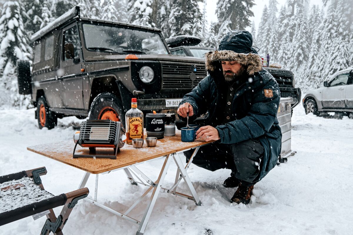 Josh Ashcroft during an overlanding trip to Gifford Pinchot National Forest in 2019.