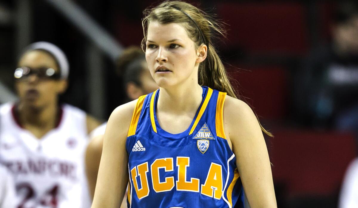Kari Korver, shown during a game against Stanford, led UCLA to a victory over Michigan on Wednesday night.