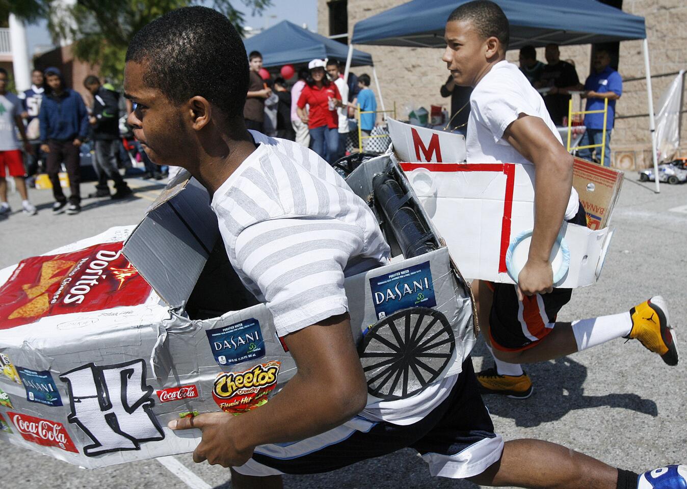 Photo Gallery: Custom-made cardboard cars raced at Tobinworld in Glendale