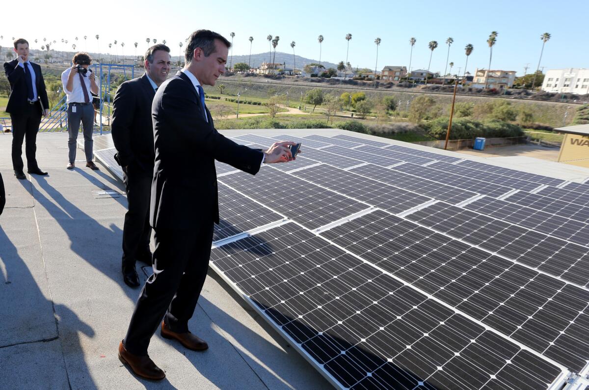 Edison International on Tuesday announced the creation of Edison Energy, a subsidiary that will help large energy users as the growth in renewable energy sources -- such as the solar power seen on this warehouse -- as well as energy efficiency and other technologies continue to advance.