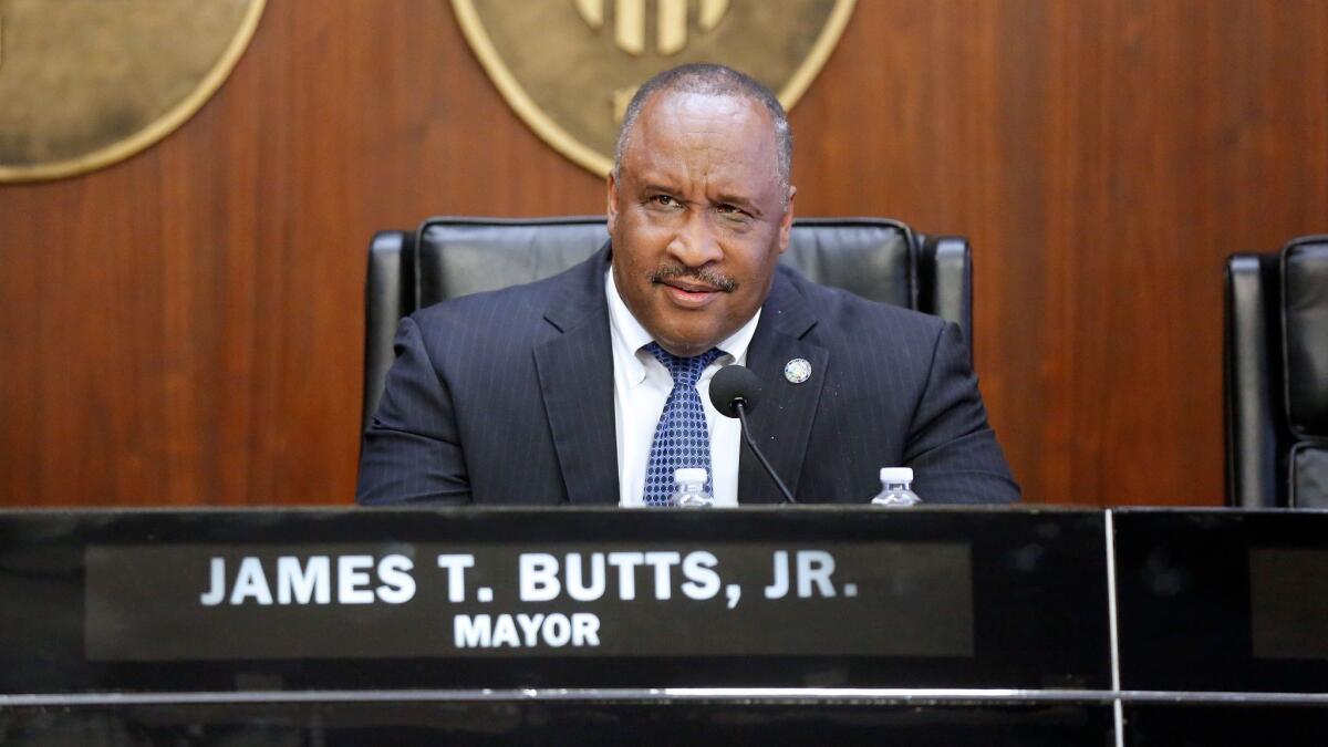 Inglewood Mayor James T. Butts speaks at a City Council meeting last year.