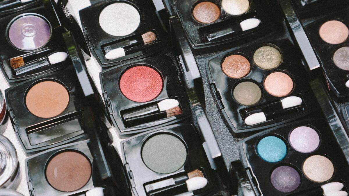 A colorful array of Chanel palettes shot by Chanel makeup artist Kate Lee.