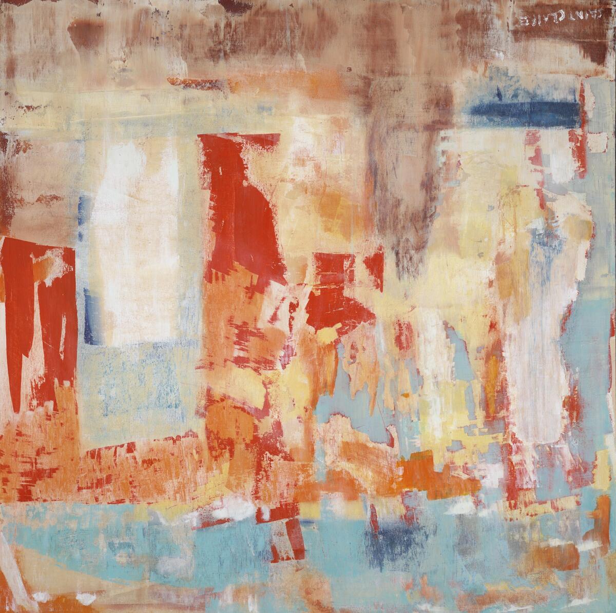 “Technicolor Soulscape”, 40”x40”, oil on wood panel by Amanda Saint Claire