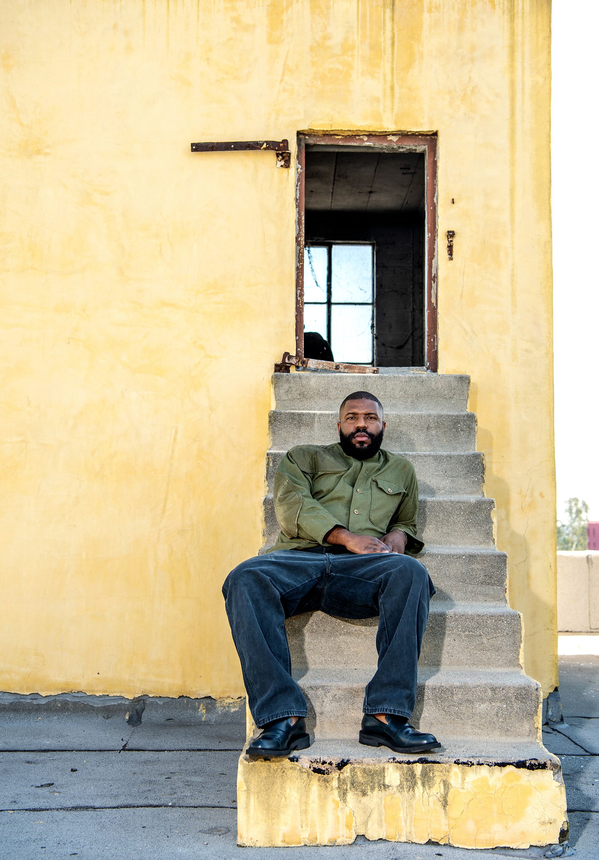 Designer Marquise Miller outside his studio in DLTA on Monday, Feb. 14, 2022 in Los Angeles, CA.