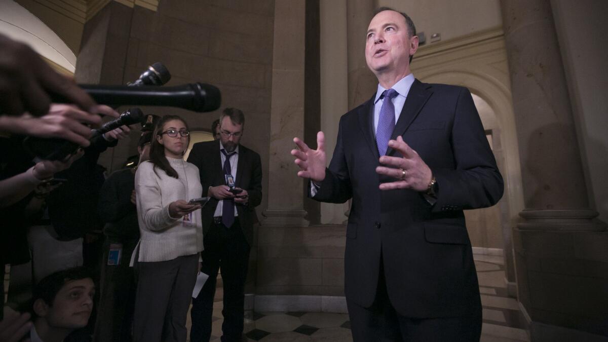 "We are not going to be intimidated or threatened by the president,” said Rep. Adam B. Schiff.