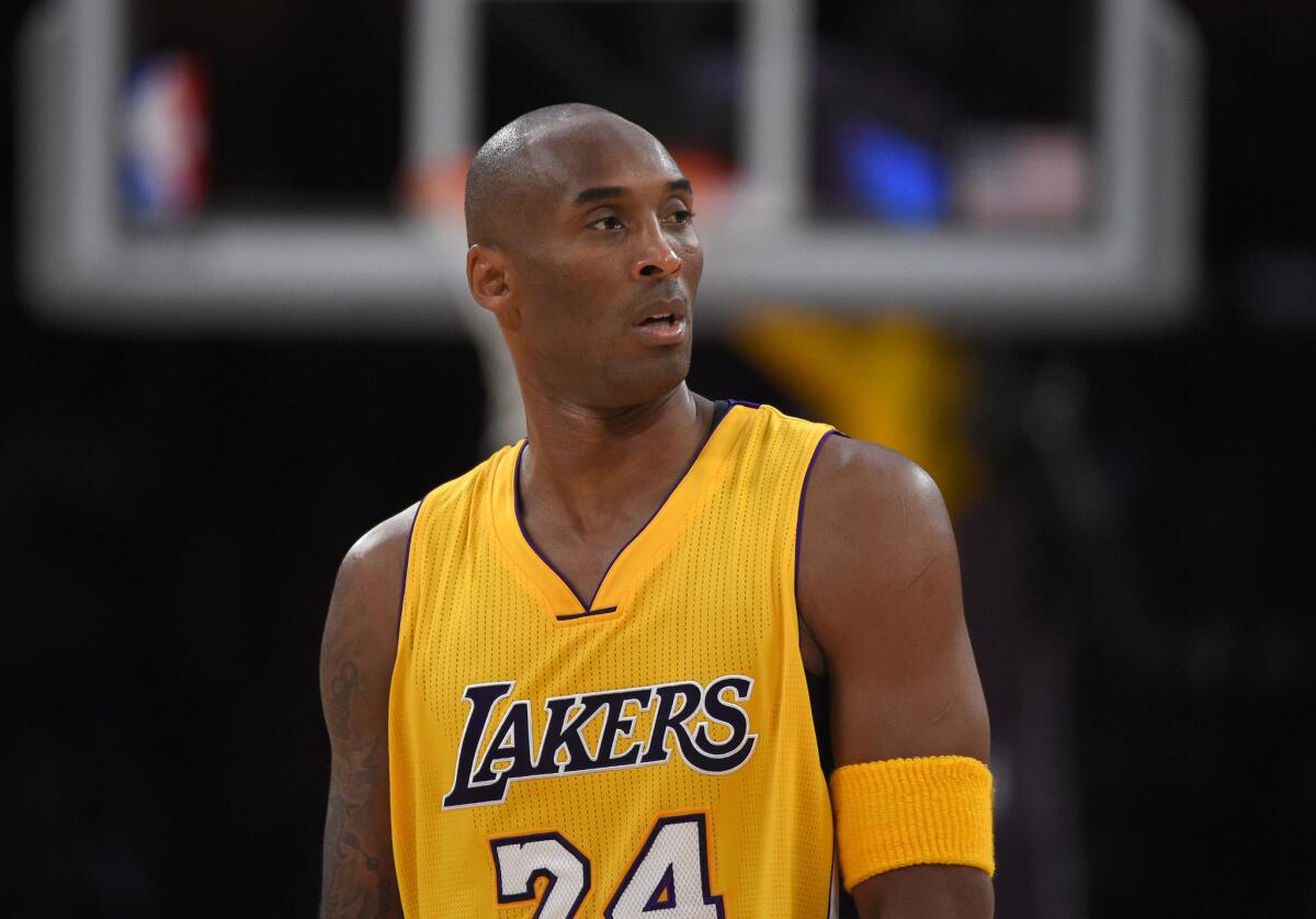 Kobe Bryant looks on during a Nov. 3 game against the Denver Nuggets at Staples Center.