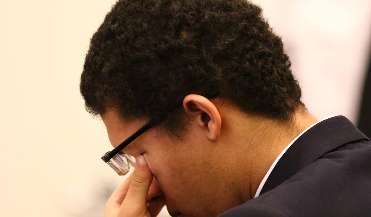 Philip Chism during closing arguments of his murder trial in Salem, Mass.