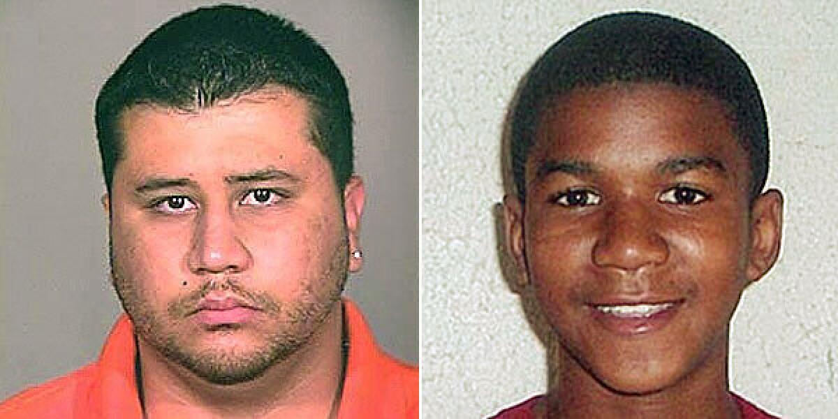 George Zimmerman, left, and Trayvon Martin.