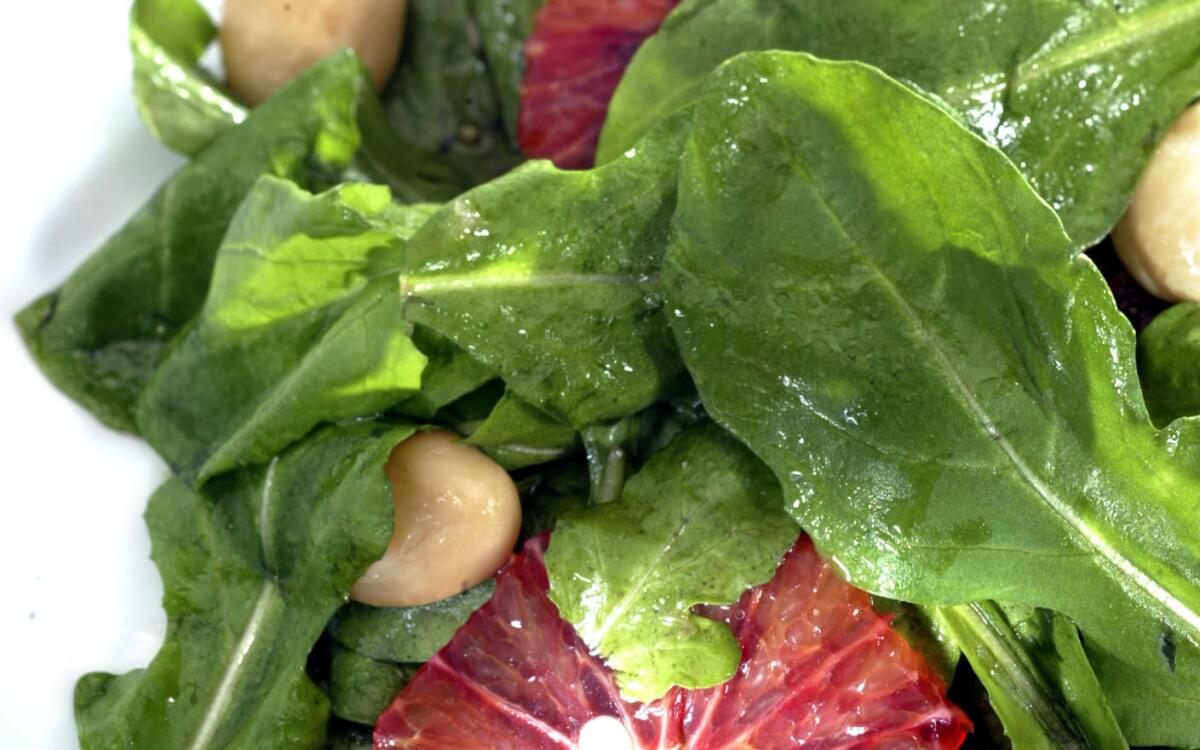 Arugula with blood orange vinaigrette