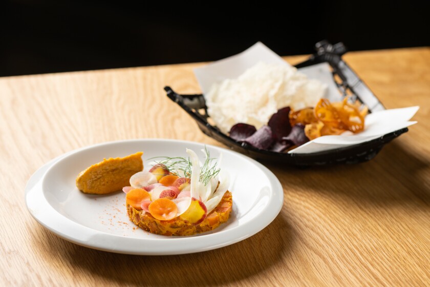 The carrot tartare from n/soto restaurant.