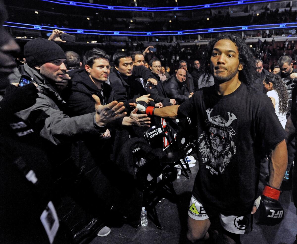 Benson Henderson, shown here after a UFC lightweight win in January 2014, was victorious Friday in the main event of Bellator 160 at Honda Center.