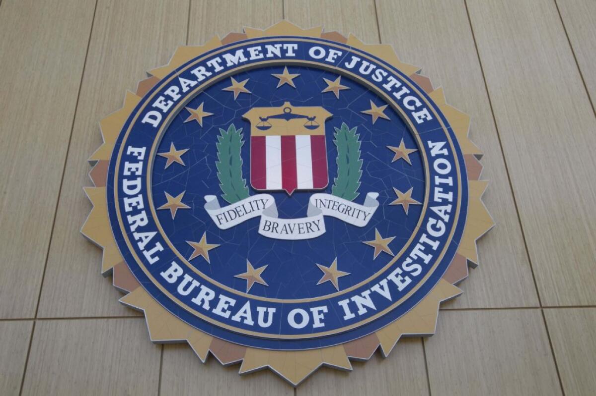 The FBI seal in the lobby of the San Diego office.