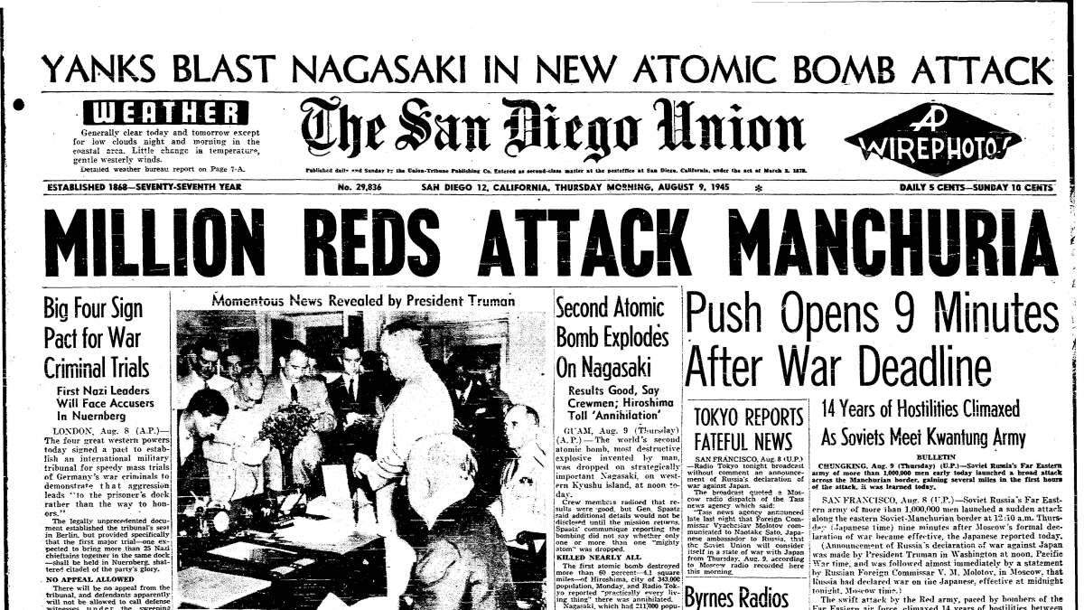 Remember The Bombing Of Nagasaki 75 Years Ago The San Diego Union Tribune