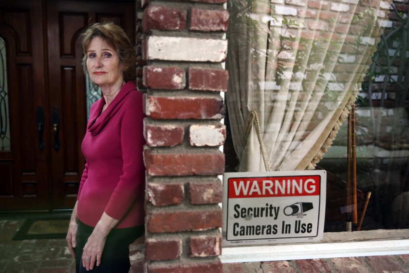 Melanie Streitfeld stands outside her home in Rancho Palos Verdes.