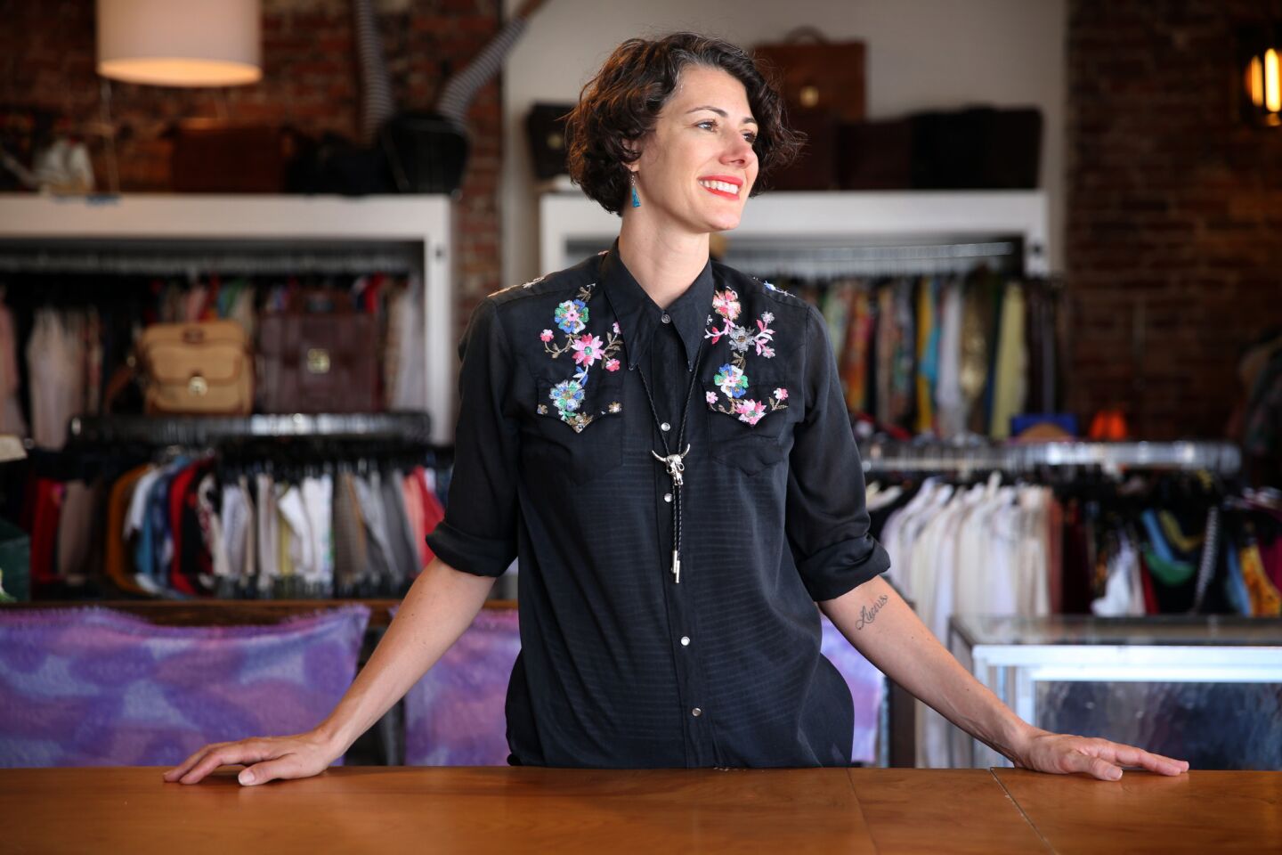 Johanna Moynahan, owner of Far Outfit, which specializes in midcentury vintage clothing, sustainable clothing and eclectic furnishings.