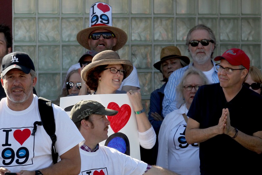 Members of the Actors' Equity Assn. protesting in North Hollywood in March.