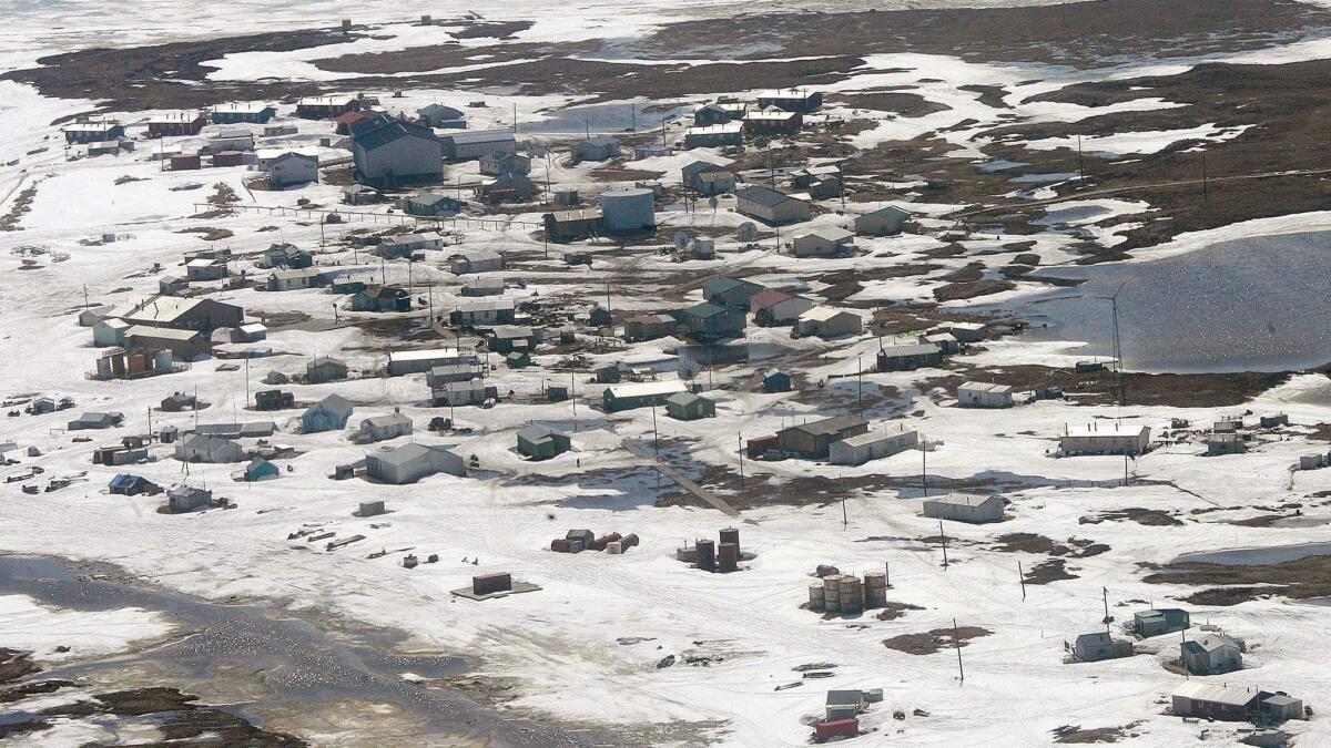 The village of Newtok, Alaska is shown in this May 24 2006.