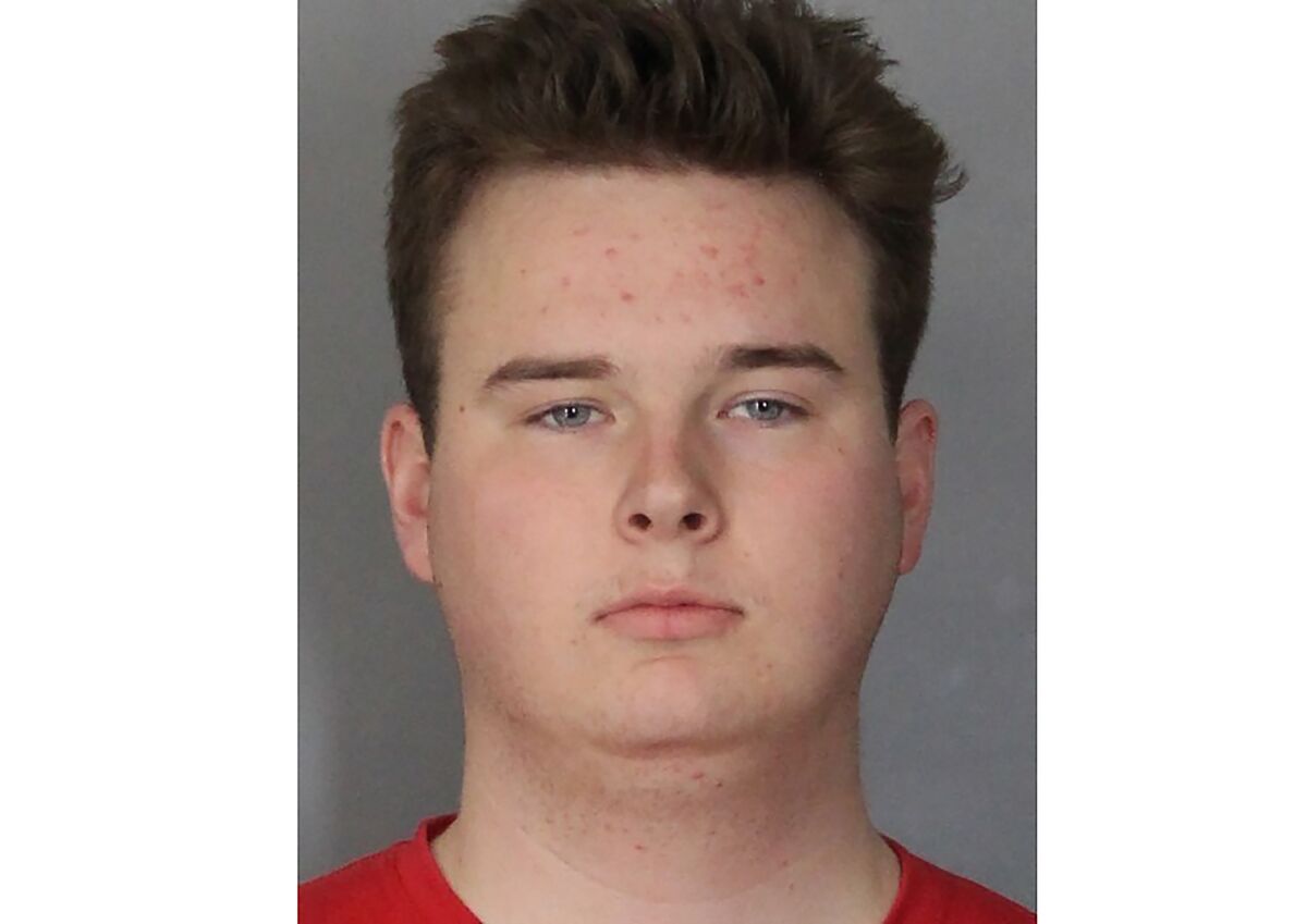 This photo provided by the Newark, Delaware Police Department shows Quinn Annable. The University of Delaware student who was arrested after allegedly threatening people with a BB gun has died after what authorities described as a “medical emergency” in his prison cell, police said Wednesday, Oct. 13, 2021. (Newark, Delaware Police Department via AP)