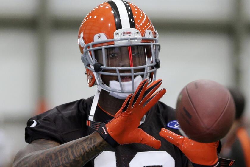 Browns receiver Josh Gordon will be eligible to return to Cleveland this season after his one-year suspension was reduced to 10 games under the NFL's revised substance of abuse policy.