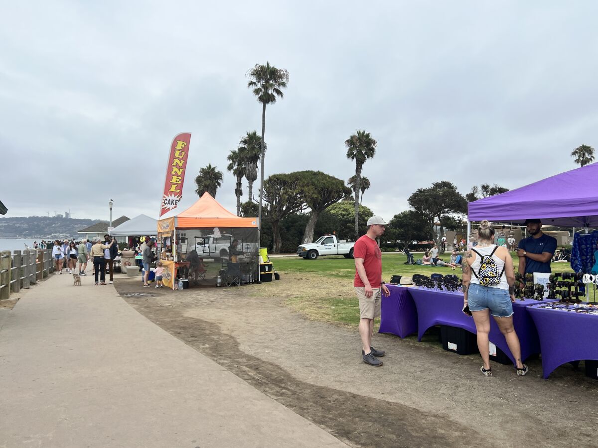 The number of vendors at Scripps Park in La Jolla seems to have risen in recent weeks, locals say.
