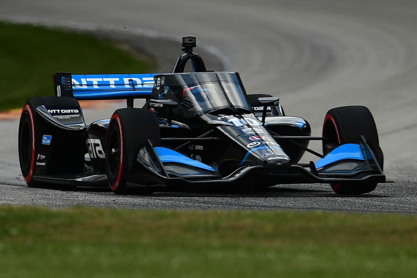 ELKHART LAKE, WISCONSIN - JULY 12: Felix Rosenqvist, driver of the #10 NTT DATA Chip Ganassi Racing Honda, races during the NTT IndyCar Series Rev Group Grand Prix Race 2 at Road America on July 12, 2020 in Elkhart Lake, Wisconsin. (Photo by Stacy Revere/Getty Images)