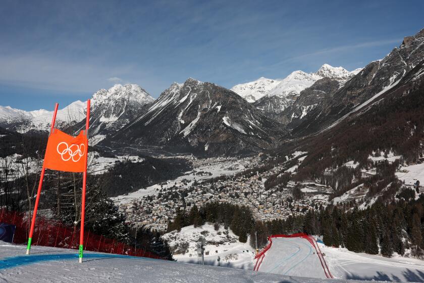 BORMIO, ITALY - FEBRUARY 05: A general view of the course during the Men's Downhill.