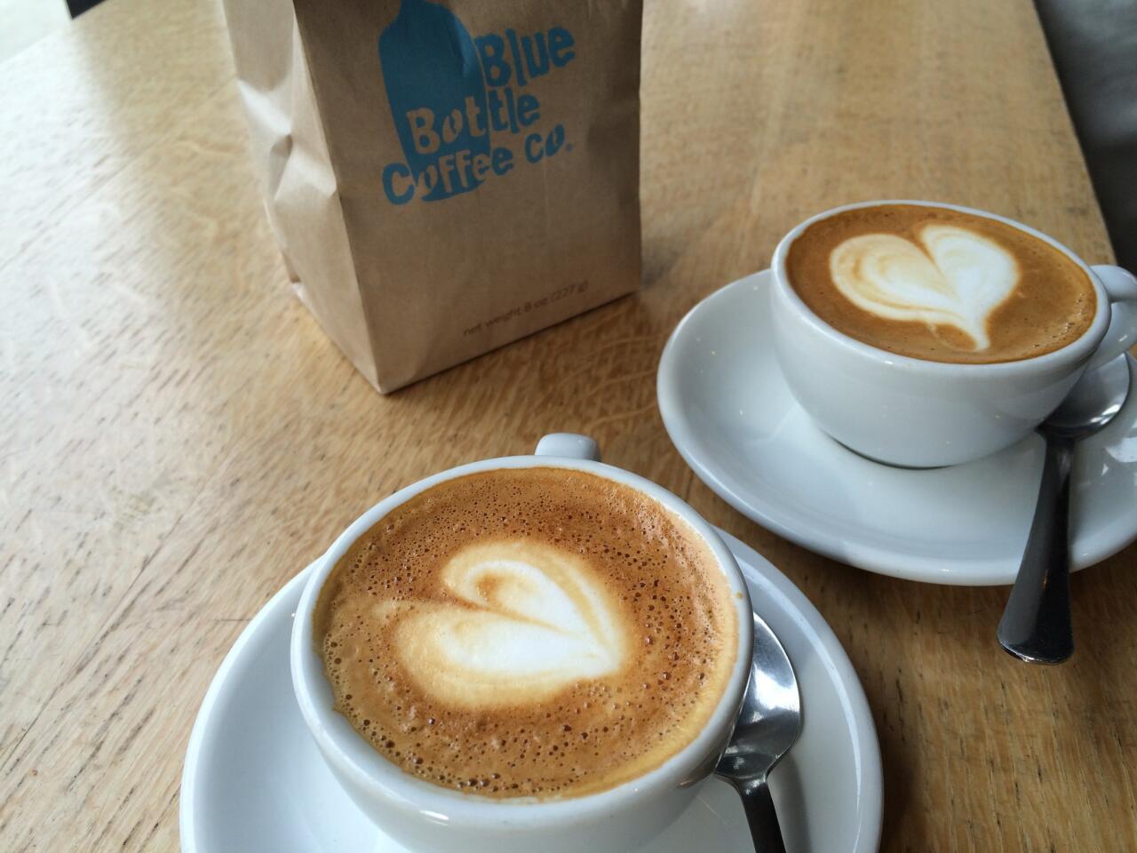 Coffee with love at Blue Bottle Coffee Co. in the Arts District