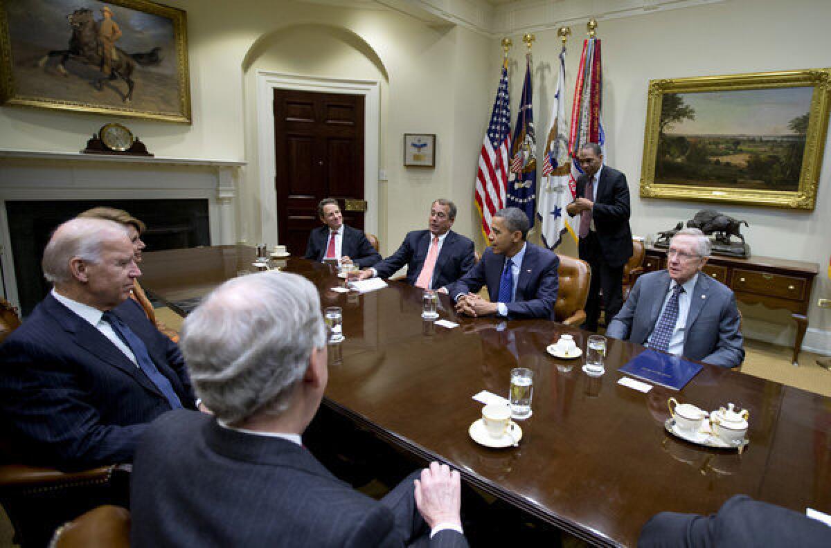 President Obama hosts a meeting of congressional to discuss dealing with the so-called fiscal cliff.