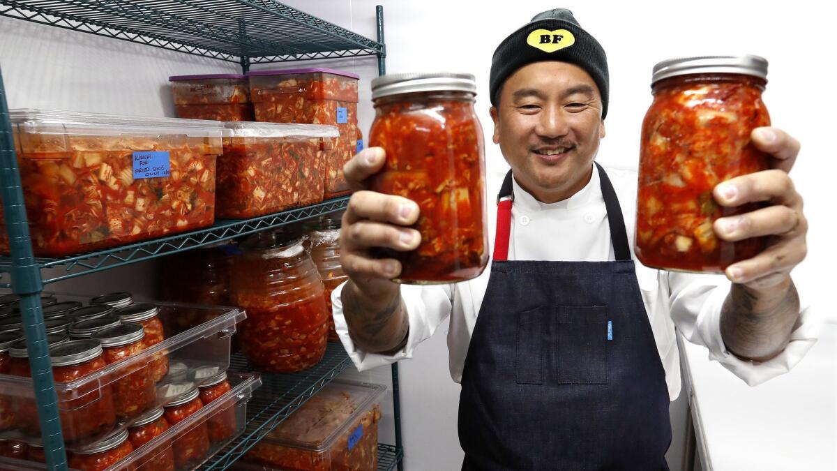 Chef Roy Choi is photographed inside the kimchi room at Best Friend.