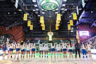 The San Jose State University Spartans line up for the playing of the national anthem and player introductions for their NCAA Mountain West women's volleyball game against the Colorado State University Rams in Fort Collins, Colo., on Thursday, Oct. 03, 2024. (Photo by Santiago Mejia/San Francisco Chronicle via Getty Images)