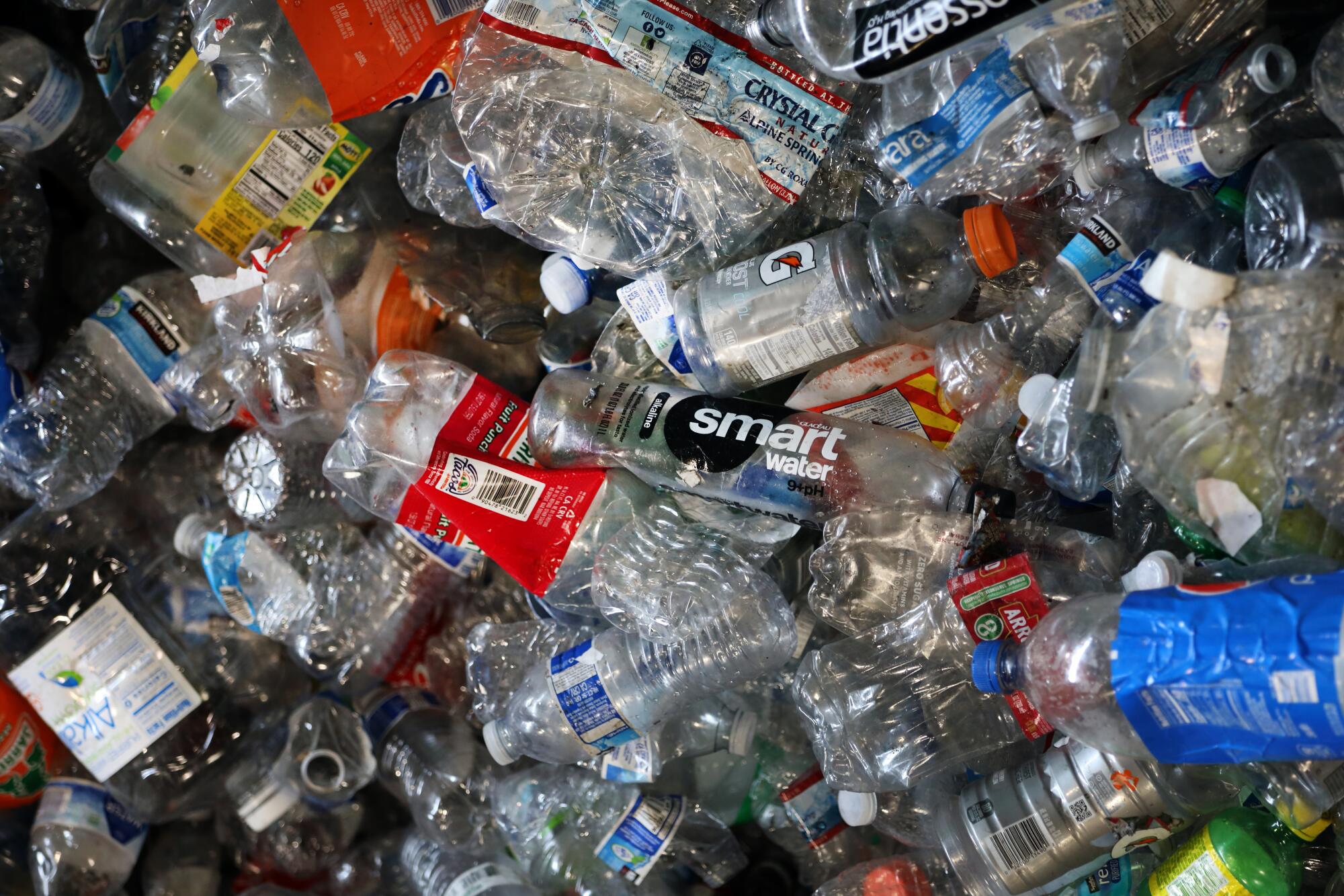 A pile of plastic bottles.