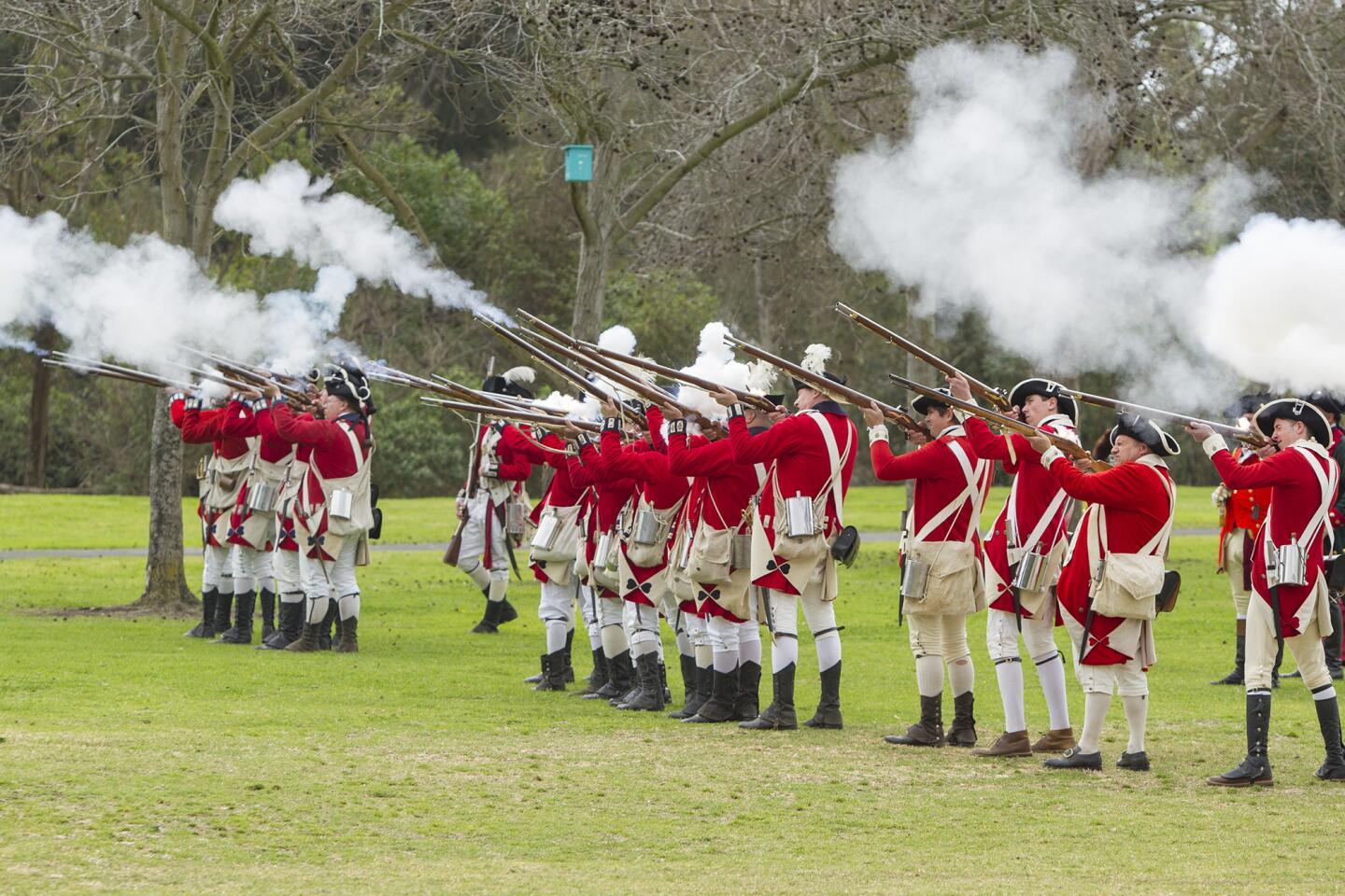 Revolutionary War reenactment event in Huntington Beach