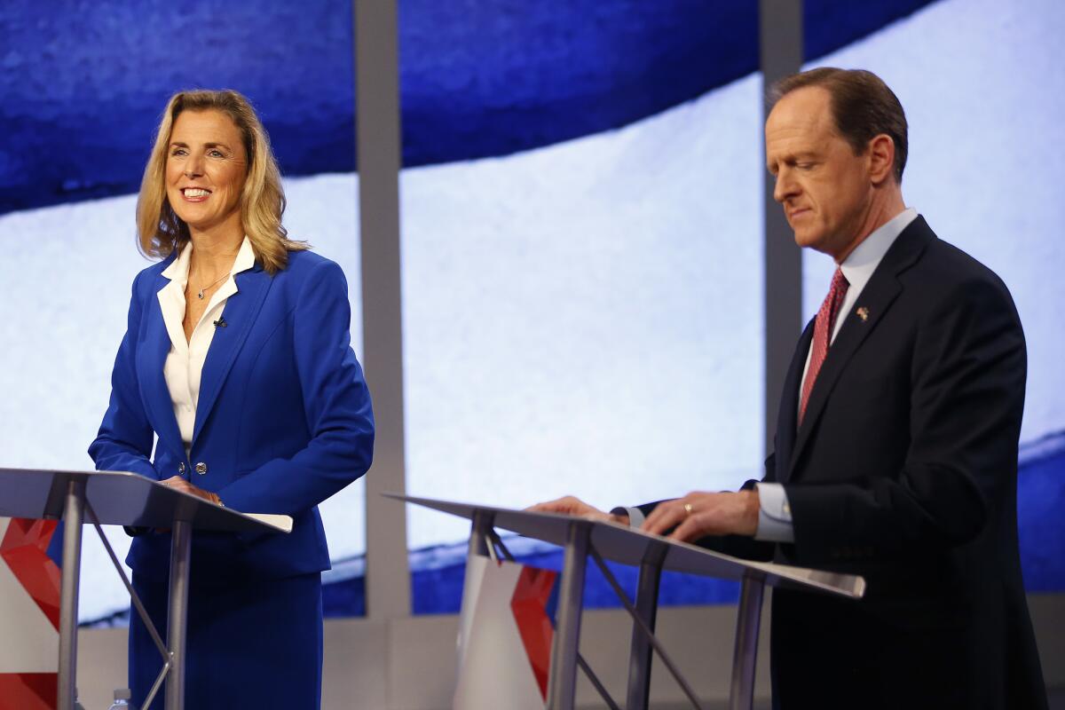 Katie McGinty and Pat Toomey.