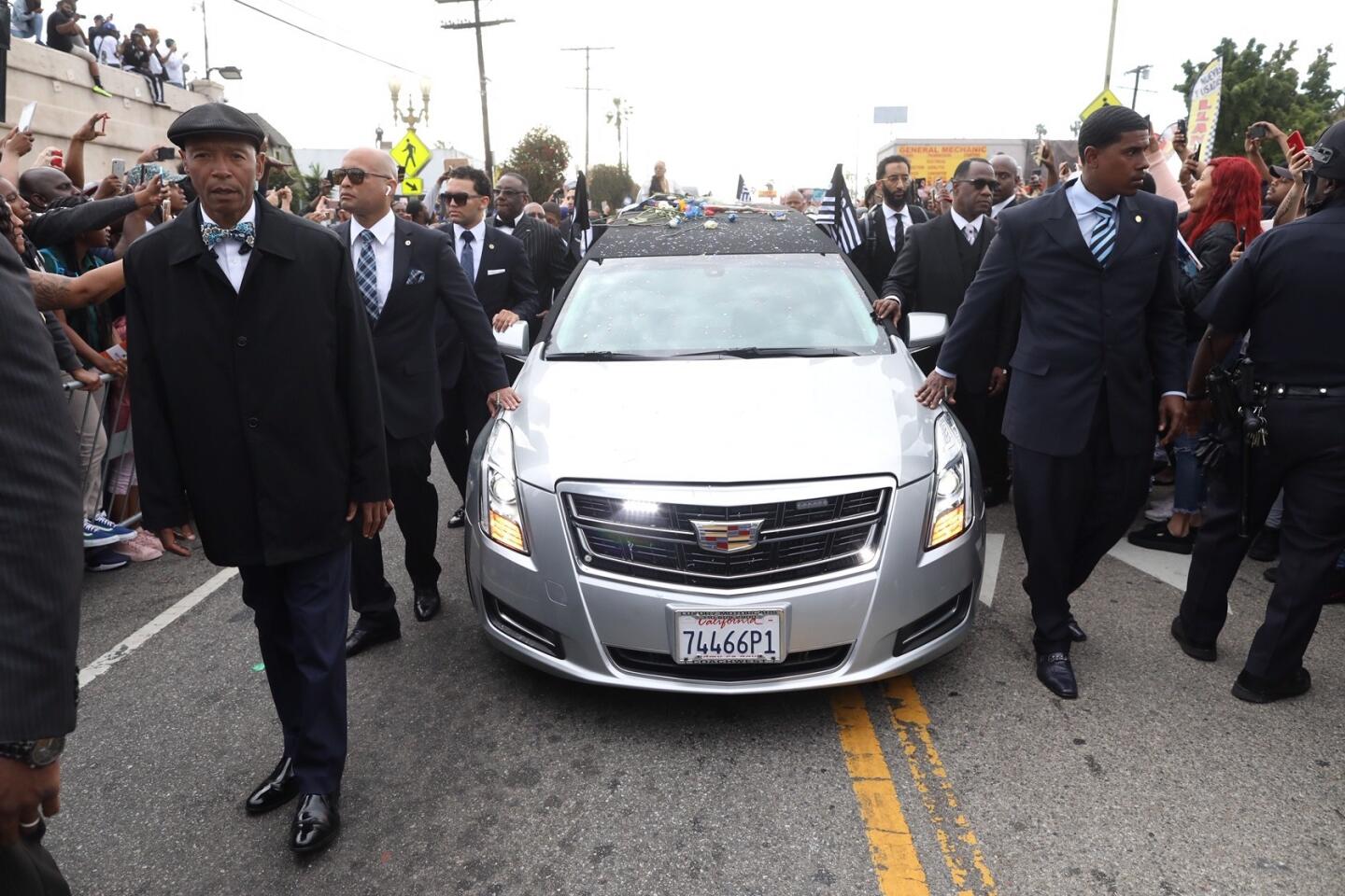 Aerial view of Nipsey Hussle's funeral procession - Los Angeles Times