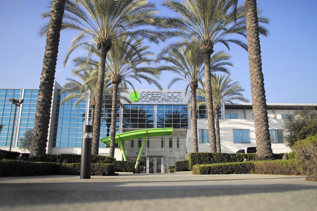 Unlike Green Dot, which boasts that it invented the prepaid debit card industry, most new prepaid firms are calling themselves technology companies, perhaps partly because of the stigma that comes along with the prepaid industry. Above, Green Dot’s Pasadena offices.