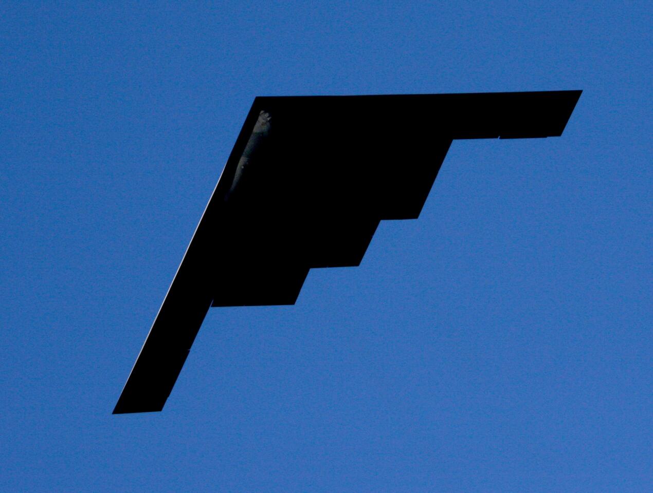 The B-2 Spirit made a flyover during the 2016 Rose Parade in Pasadena on Friday, Jan. 1, 2016.