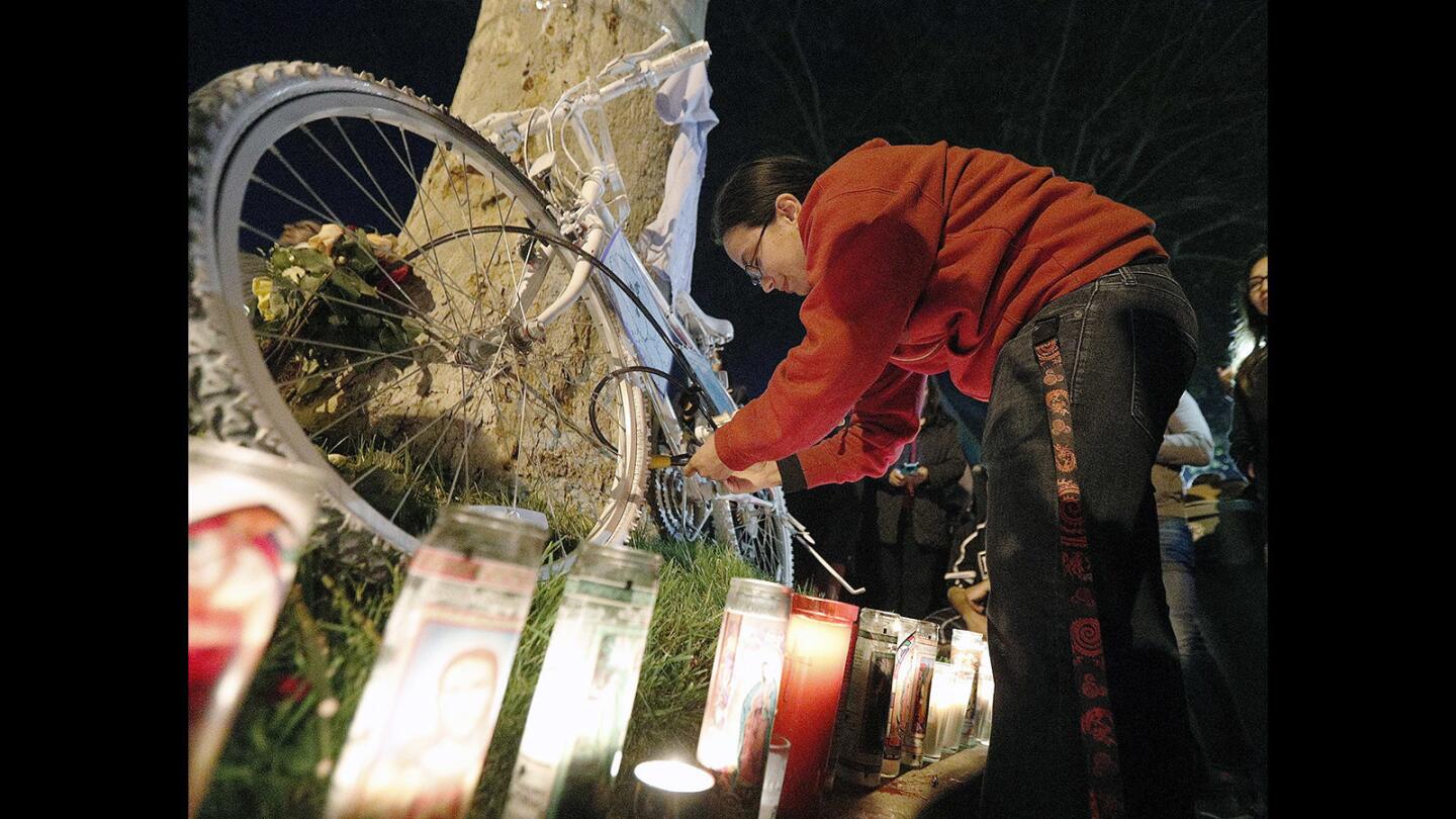 Photo Gallery: Shrine and Ghost Bike memorial for fallen bicyclist