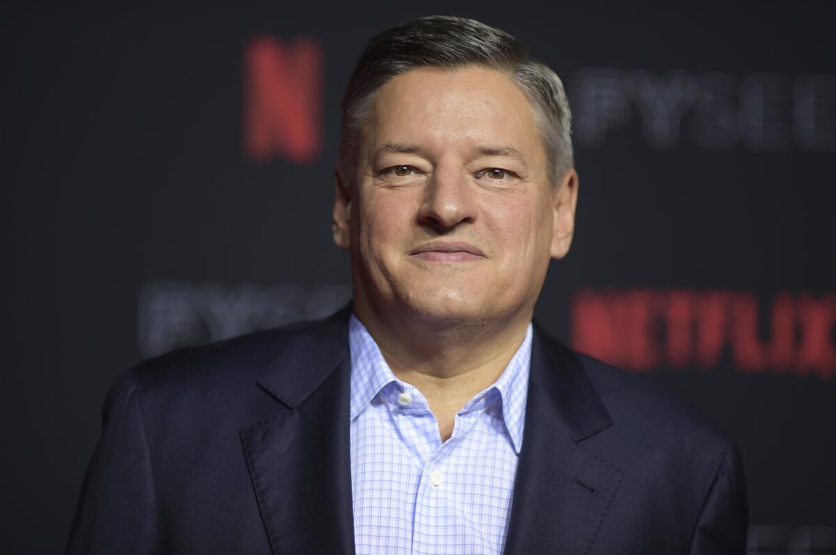 Ted Sarandos wearing a black suit